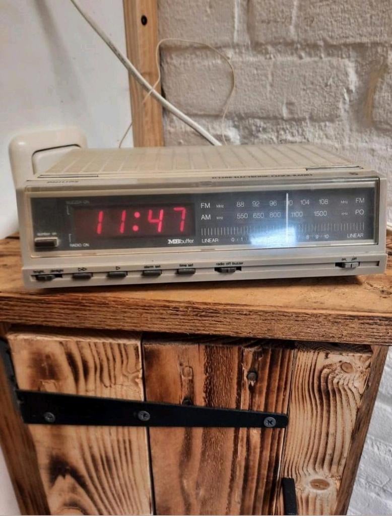 Vintage retro Philips  wekkerradio  wekker radio 1985 ?, Verzamelen, Retro, Ophalen of Verzenden
