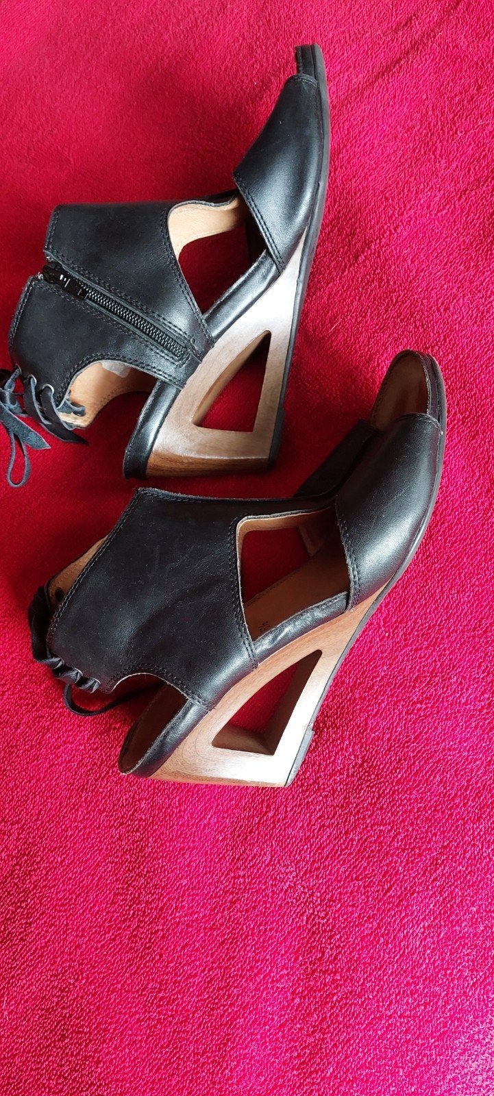 zwart leder m.39., Zwart, Dansschoenen, Ophalen of Verzenden, Zo goed als nieuw