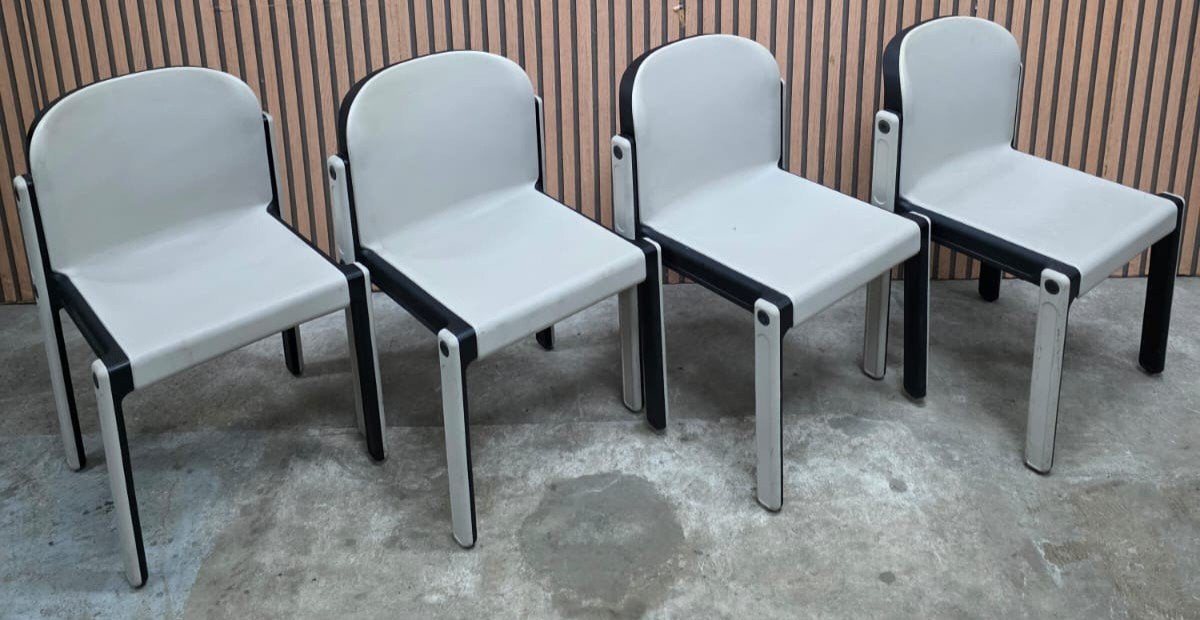 28 x Kembo stoelen grijs zwart Bauhaus vergaderstoelen zaal, Kunststof, Zwart, Ophalen of Verzenden, Zo goed als nieuw