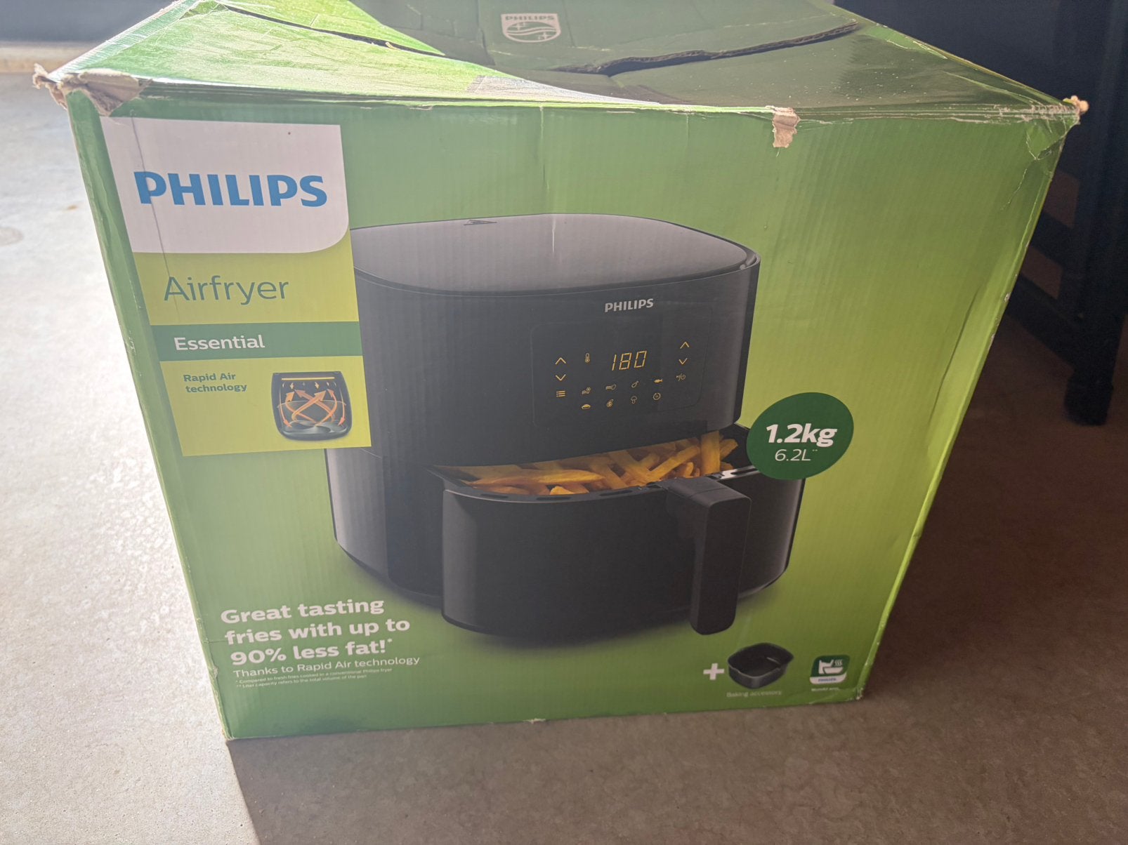 Philips airfryer XL Essential 1,2kg / 6,2L, Ophalen of Verzenden, Gebruikt, Airfryer XXL, 1000 t/m 1499 gram