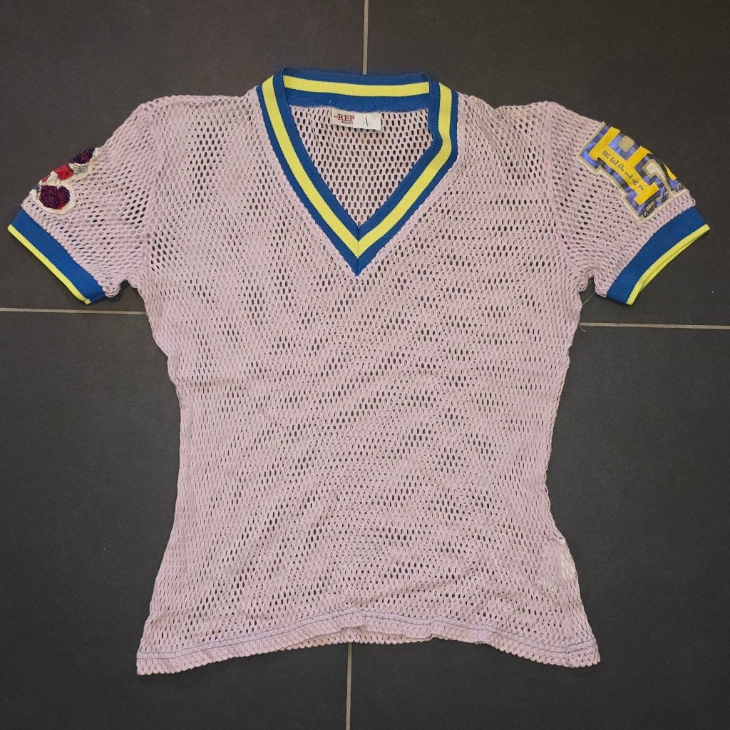 Replay gaatjes met shirt met speelse details - maat S / M, Verzenden, Replay, Korte mouw, Roze