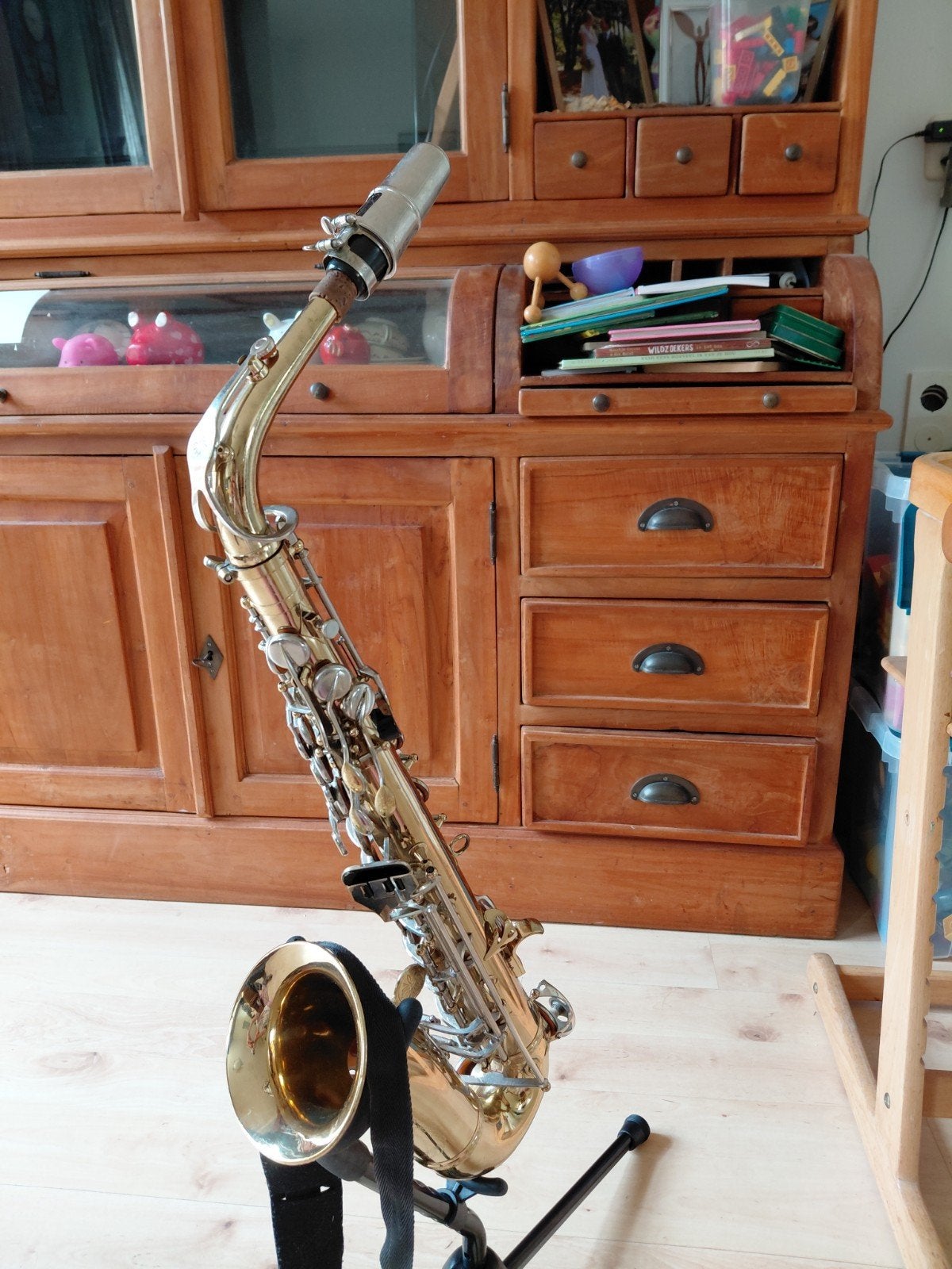 Alt Saxofoon  La Marque (vintage), Ophalen, Gebruikt, Alt, Met koffer