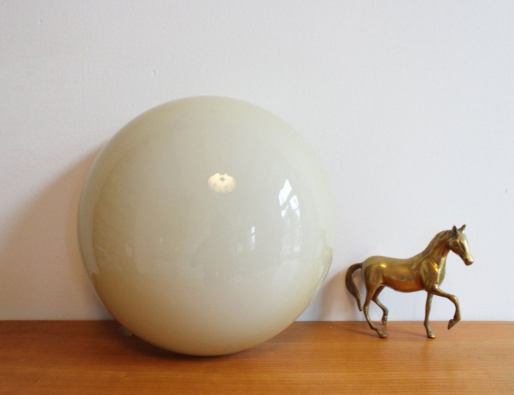 Grote vintage plafondlamp - Gispen? Retro design lamp, Huis en Inrichting, Lampen | Plafondlampen, Ophalen, O, Glas, Gispen