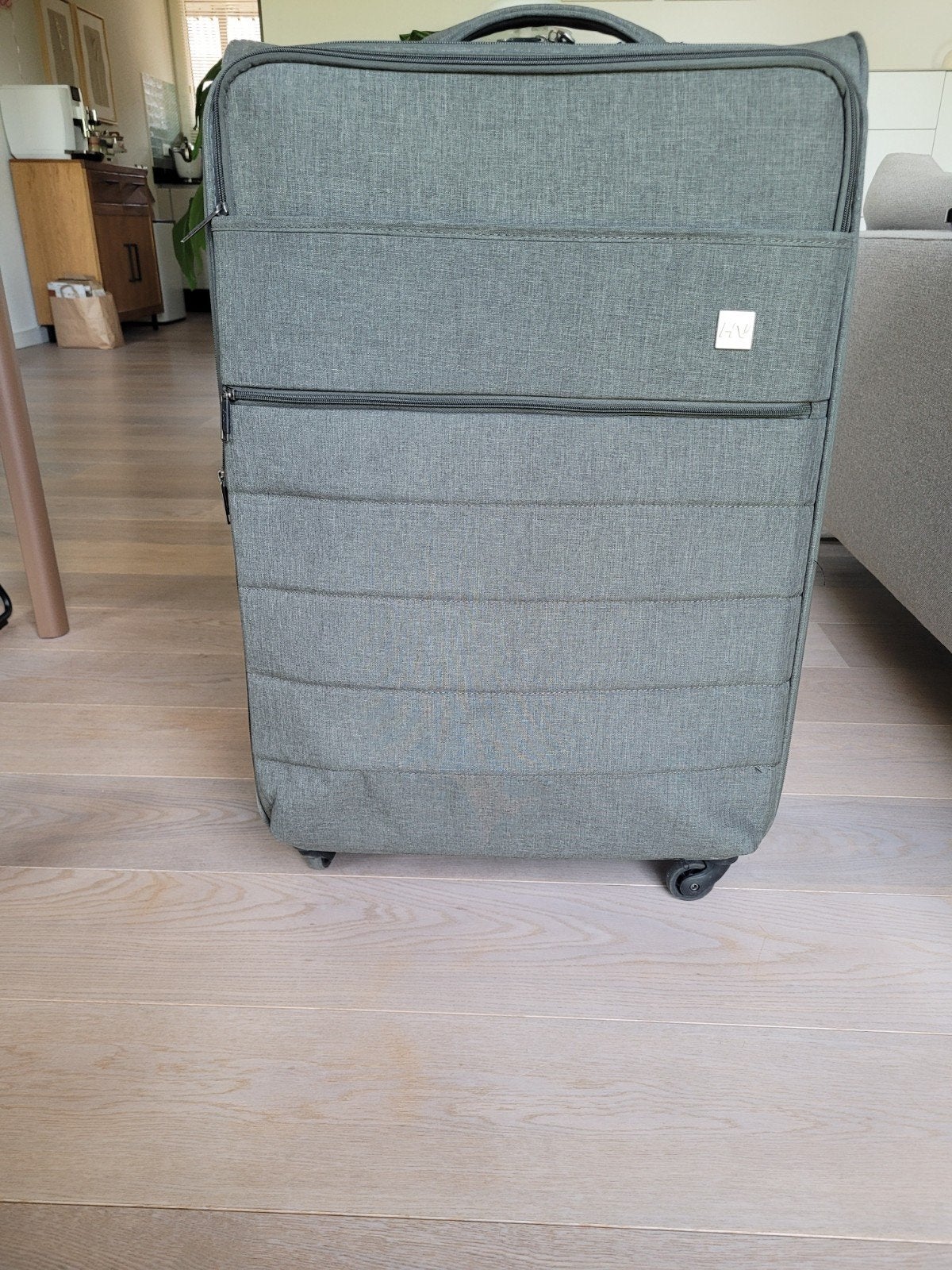 Koffer van HN, donkergroen, Overige materialen, Gebruikt, 45 tot 55 cm, 70 cm of meer