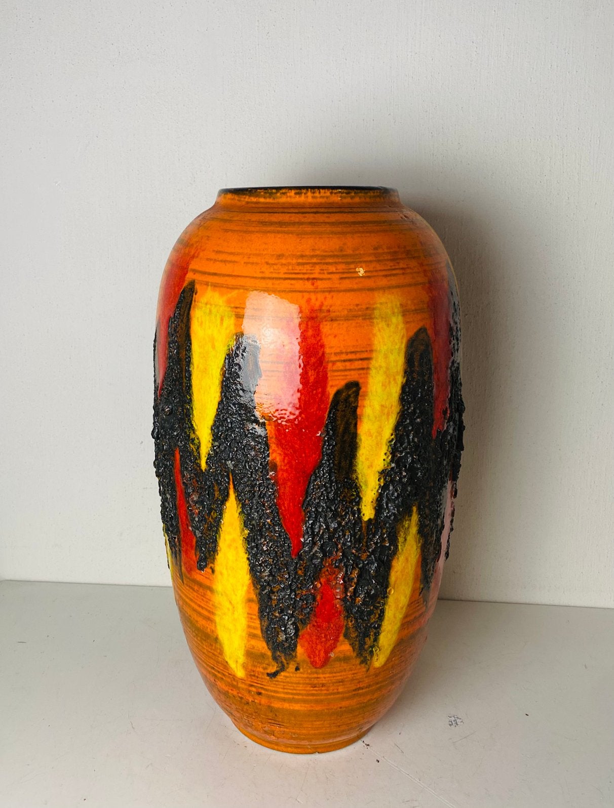Grote Scheurich fat lava keramiek vaas , 47 cm, West Germany, Ophalen of Verzenden, Huis en Inrichting