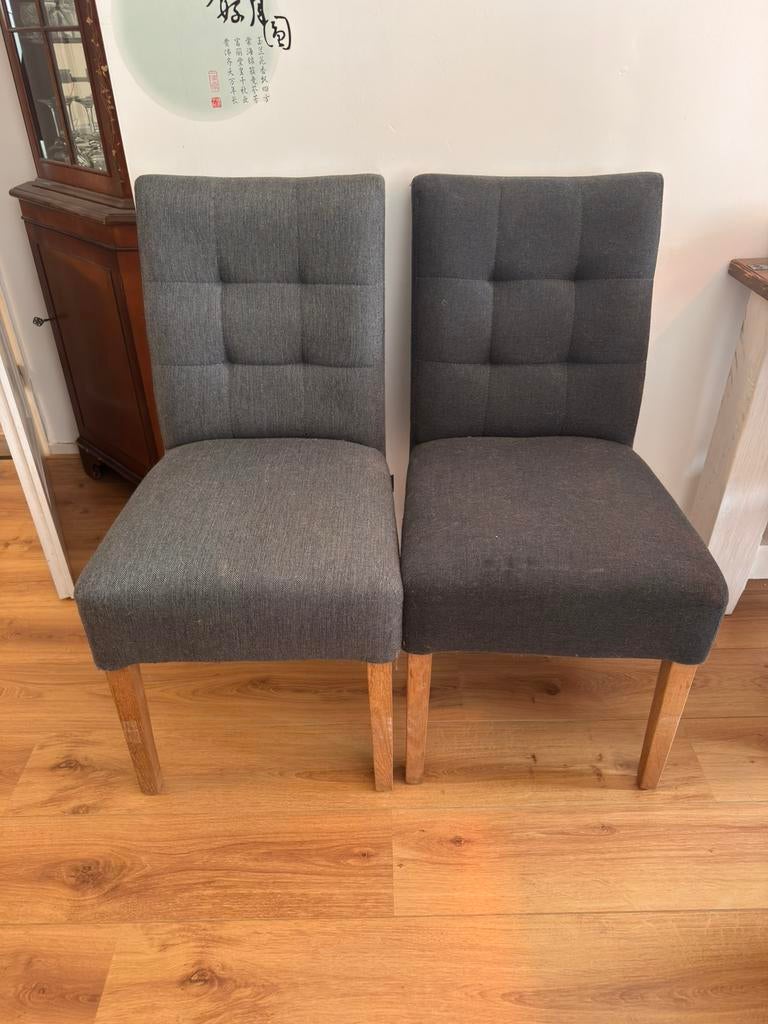 6x Eetkamer stoelen WOOOD, Ophalen, Zo goed als nieuw, Grijs, Vijf, Zes of meer stoelen