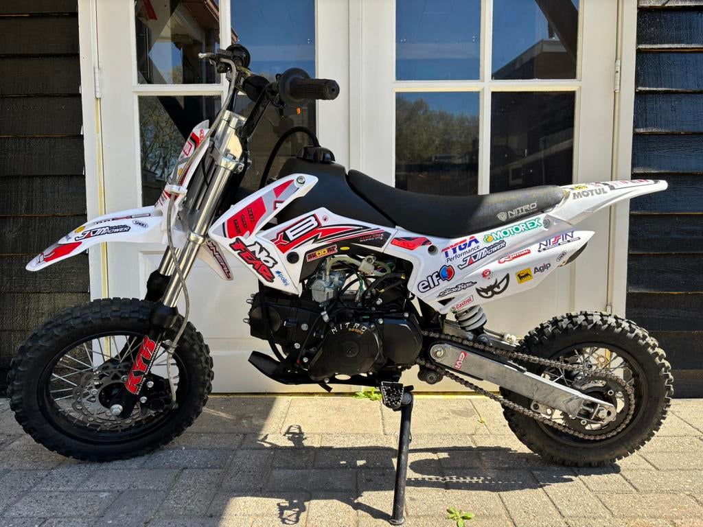 Nitro Pitbike 110cc semi automaat crossmotor Dirtbike, Fietsen en Brommers, Minibikes, Midibikes en Pitbikes, Zo goed als nieuw