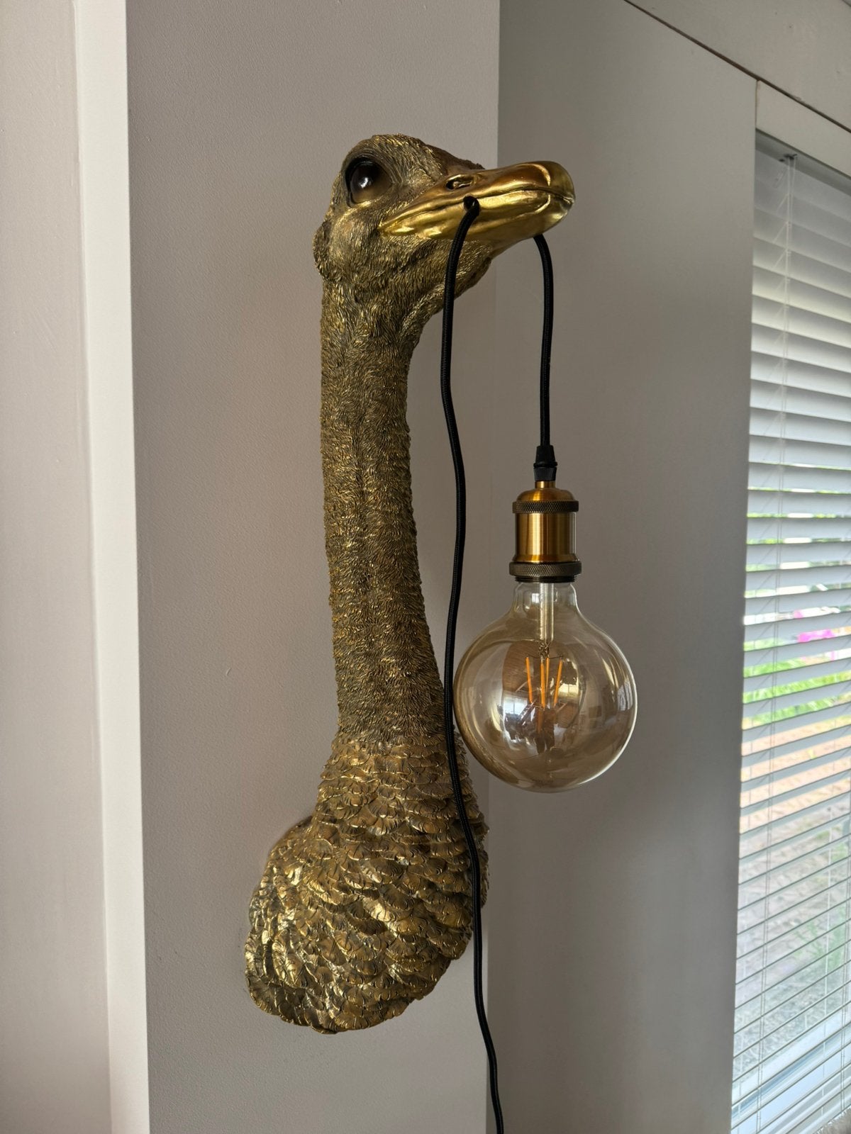 Struisvogel wand lamp, Ophalen, Zo goed als nieuw