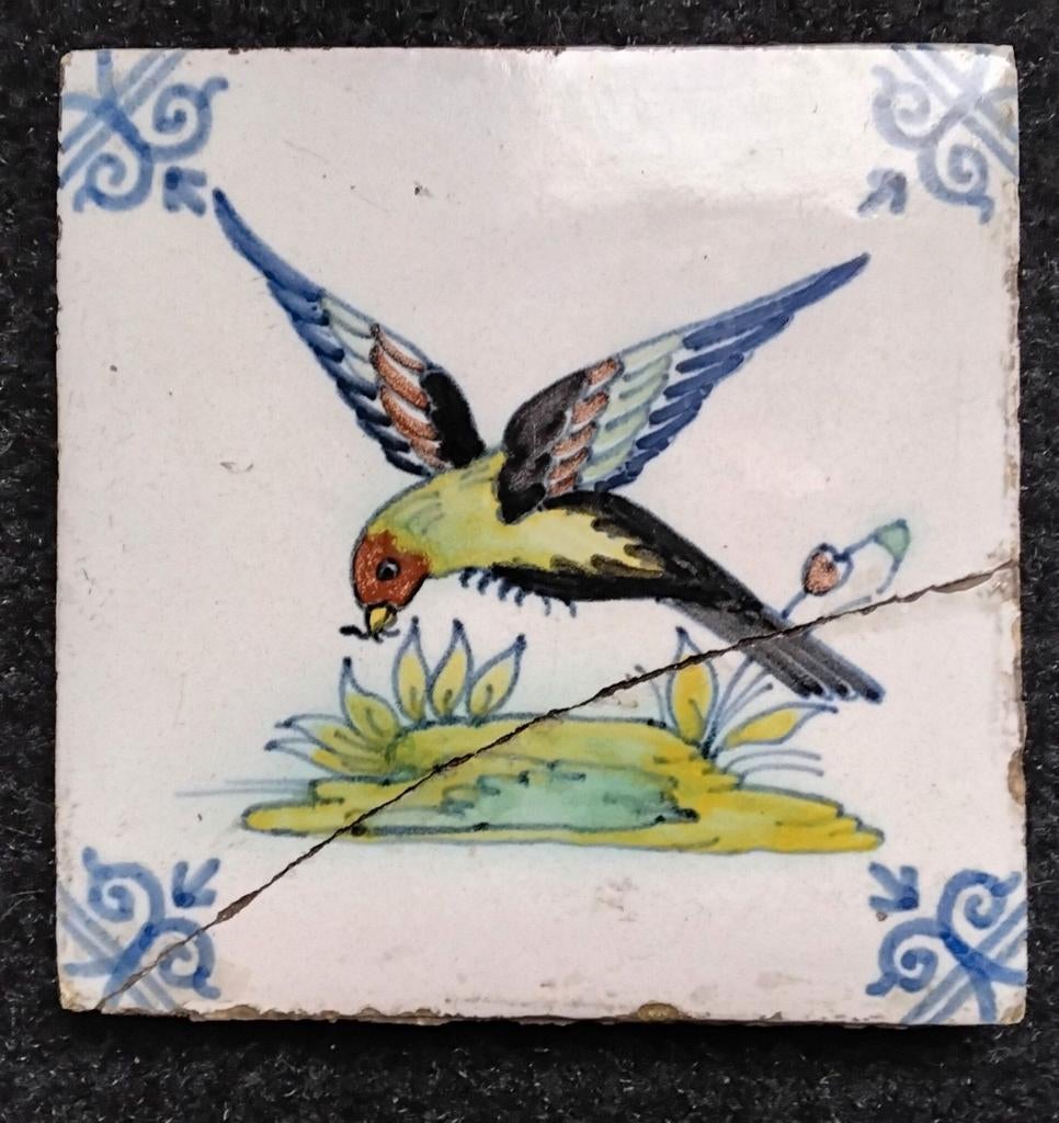 Antieke tegel met vogel, Antiek en Kunst, Ophalen