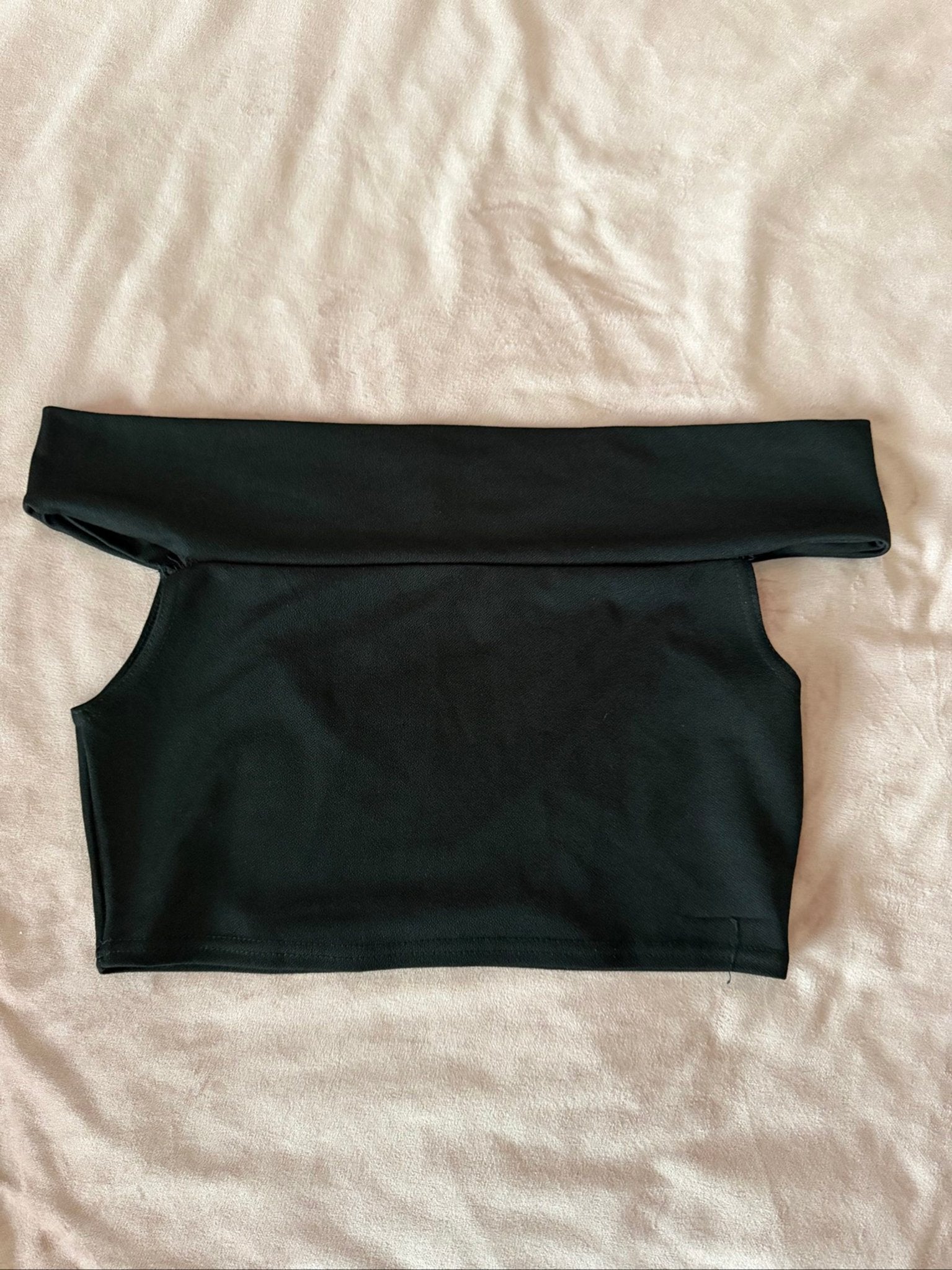 Boohoo Zwarte Off Shoulder Crop Top maat 40, Maat 42/44 (L), Ophalen of Verzenden, Gedragen, Boohoo