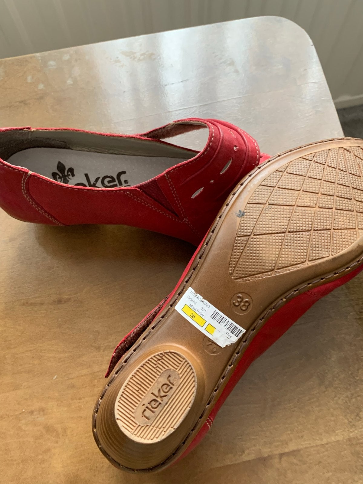 Rieker rode ballerina's maat 38, Ophalen of Verzenden, Zo goed als nieuw, Rood, Ballerina's