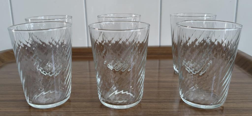 Antieke dunne glazen 6 stuks € 18,00, Ophalen of Verzenden