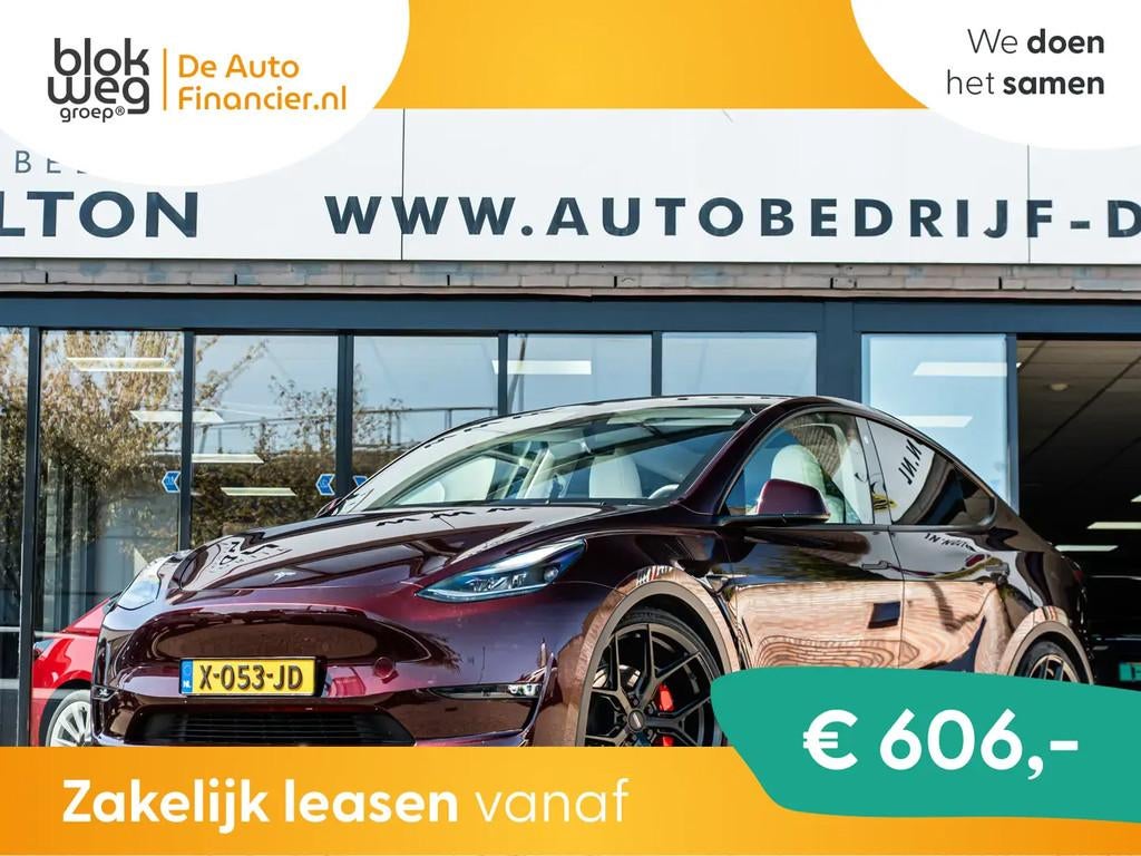 Tesla Model Y Performance AWD 75 kWh SOH 94,3 % € 43.950,0, Auto's, Tesla, Bedrijf, Lease, Financial lease, Model Y, ABS, Adaptive Cruise Control