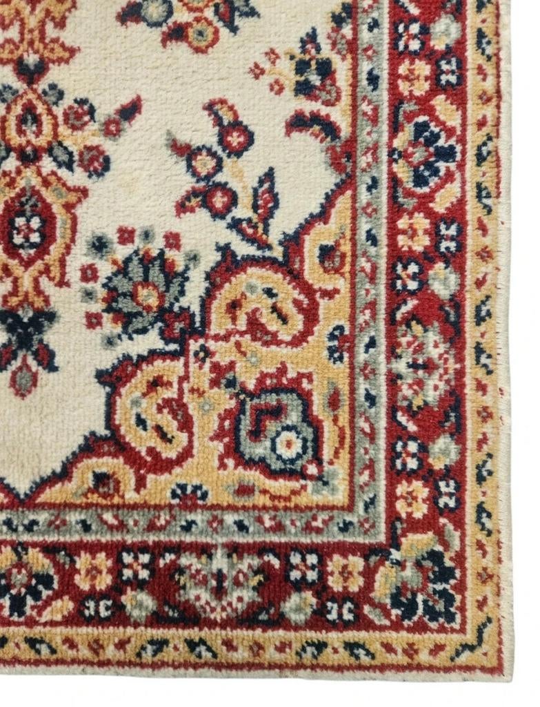 Vintage oosters wol vloerkleed medallion crème 60x115cm, 100 tot 150 cm, Onbekend, Onbekend, Onbekend