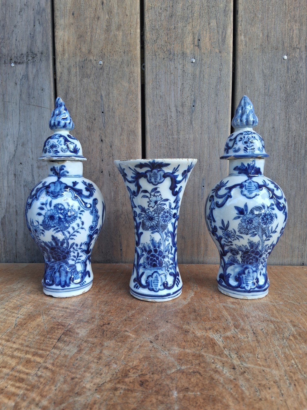 3 delig Delfts kaststel 18e eeuw, Ophalen of Verzenden