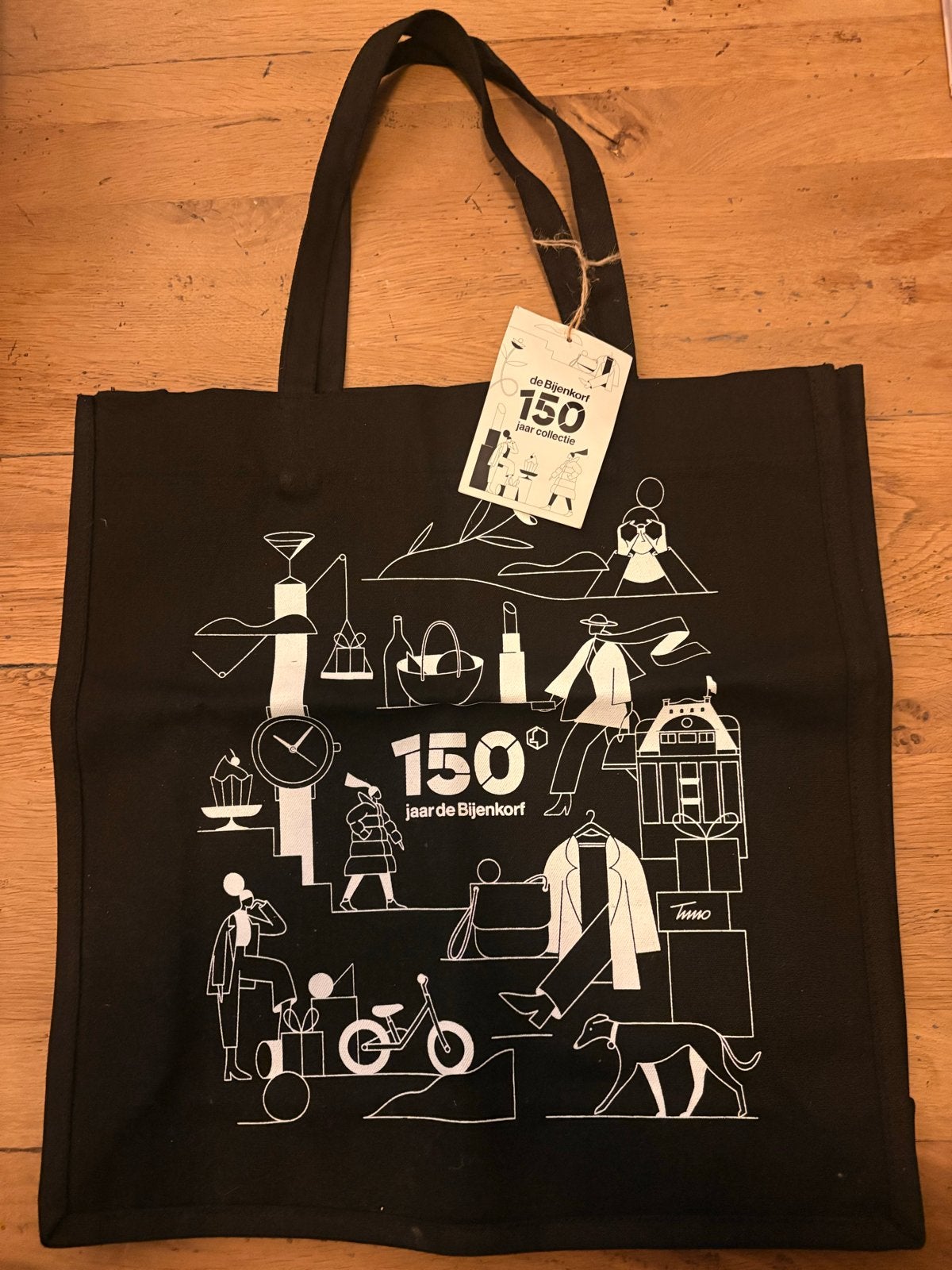 Nieuw! Limited Edition de Bijenkorf 150 Jaar Shopper, Ophalen of Verzenden, Nieuw, Zwart, Shopper