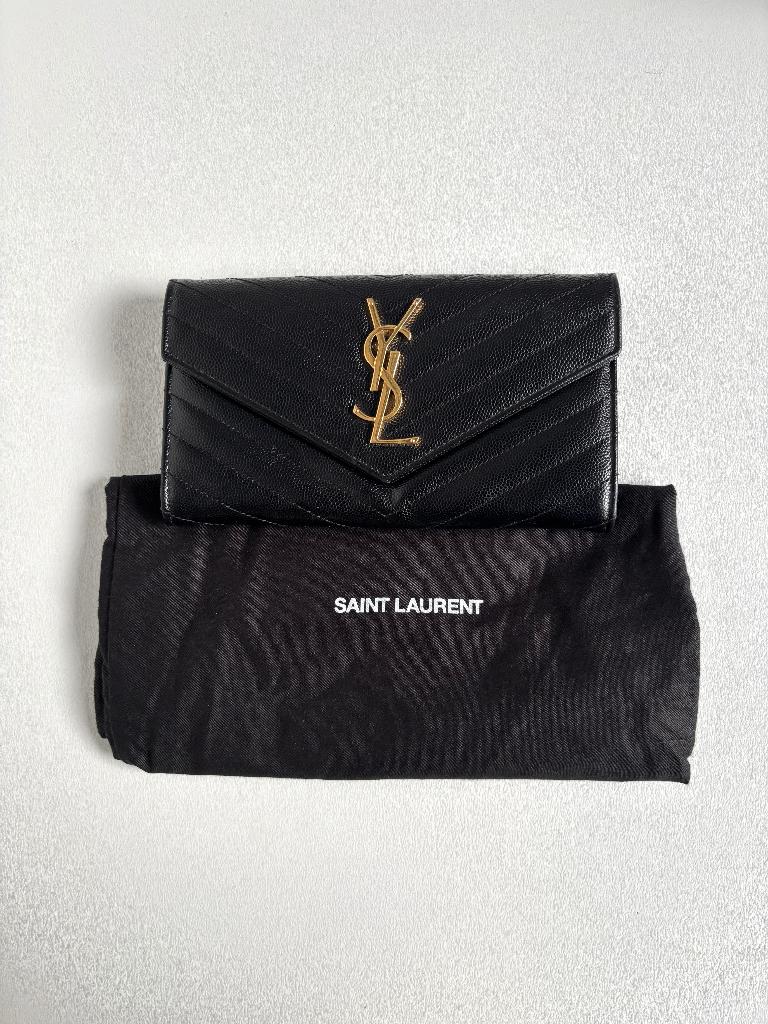 SAINT LAURENT cassandre zwart groot matelesse portemonee, Overige merken, Zwart, Ophalen of Verzenden, Zo goed als nieuw