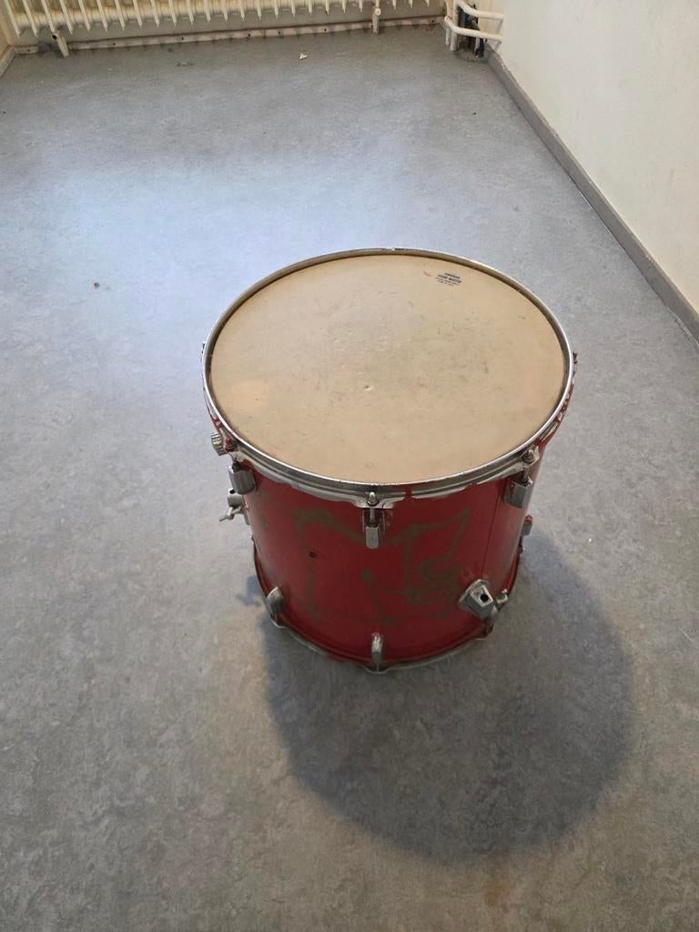 Vintage rode vloertom drum, Ophalen, Gebruikt, Overige merken