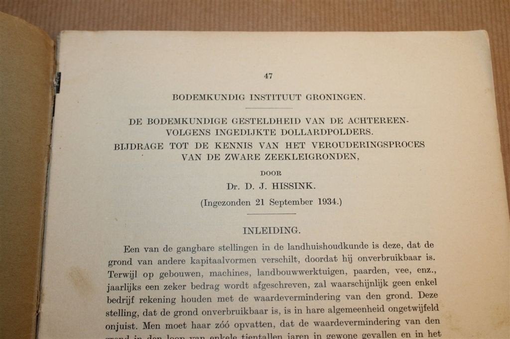 Dollardpolders Bodemkunde — Kleigronden Groningen 1935, Boeken, Ophalen of Verzenden, Gelezen