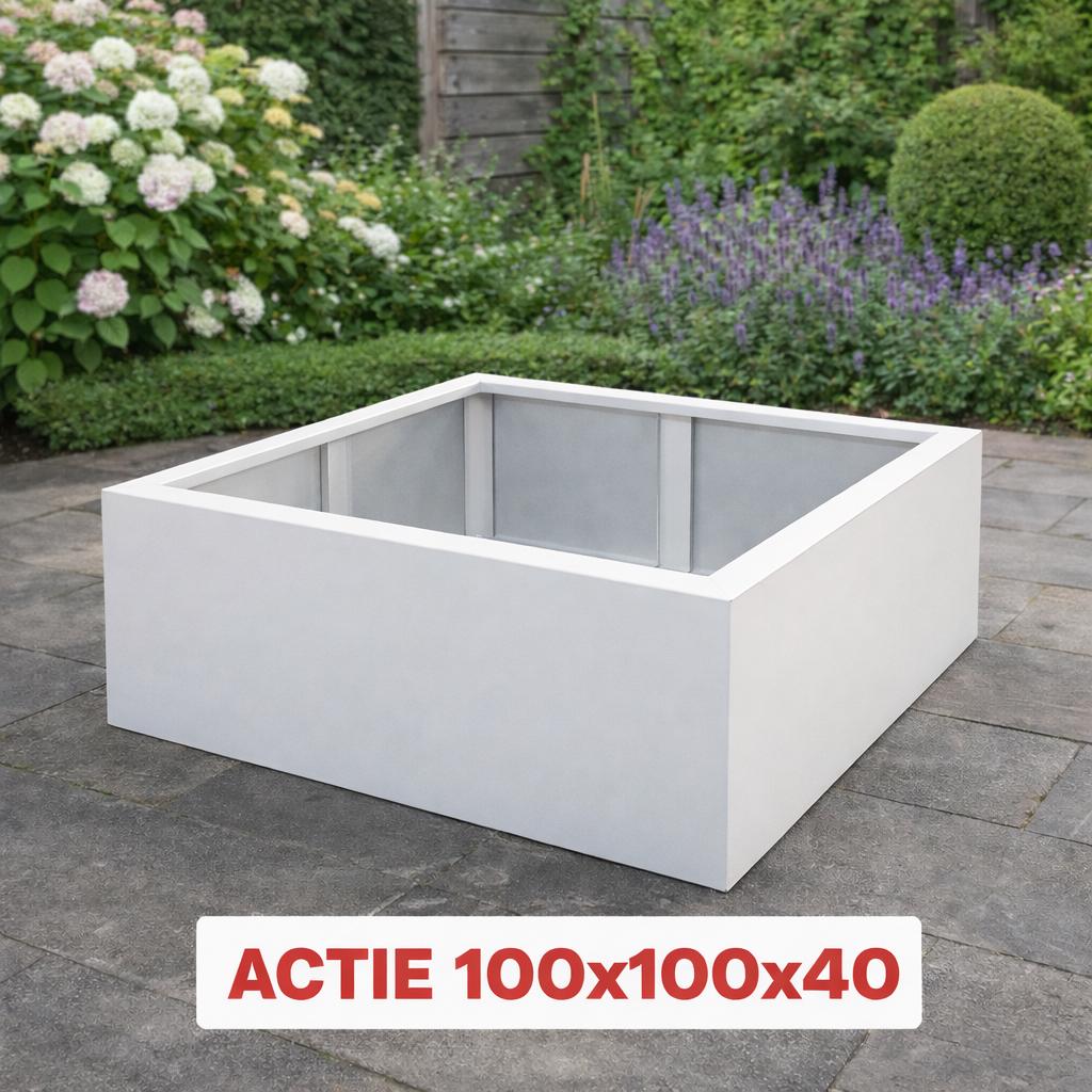 ACTIE! Stalen Plantenbak 100x100x40 cm – Nu voor €150!, Tuin en Terras, Info@plantenbakkenvanstaal.nl, Vierkant, Nieuw, Ophalen of Verzenden