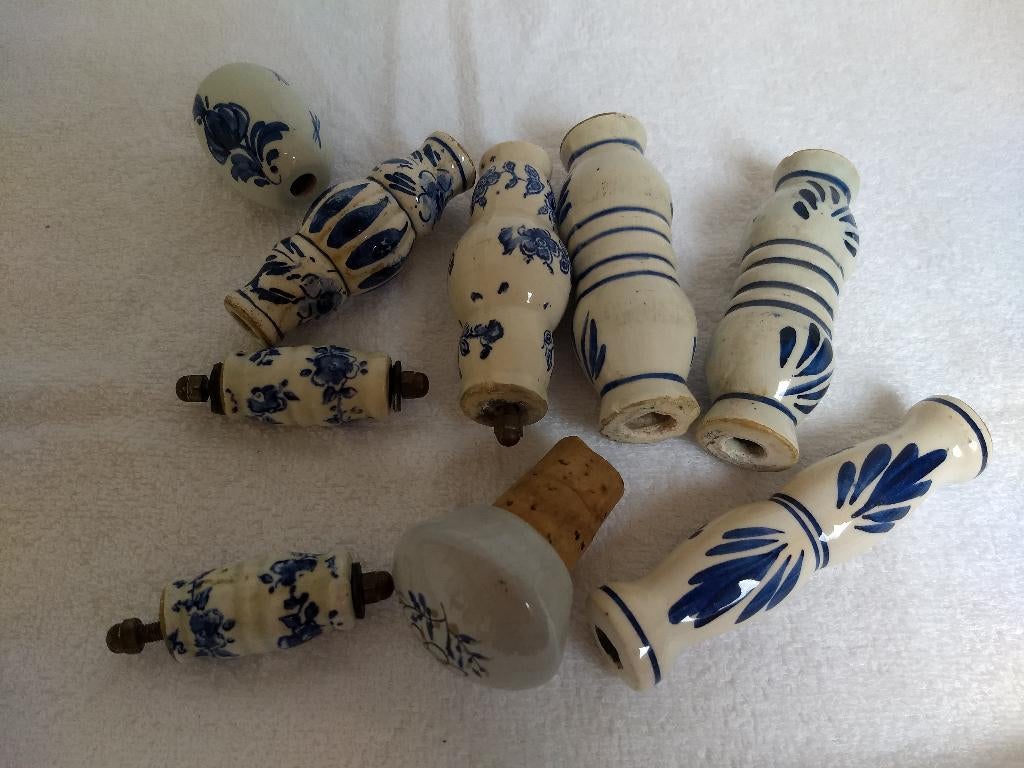 vintage porseleinen delfts blauwe handvaten, Ophalen, Zo goed als nieuw, Porselein, Overige typen