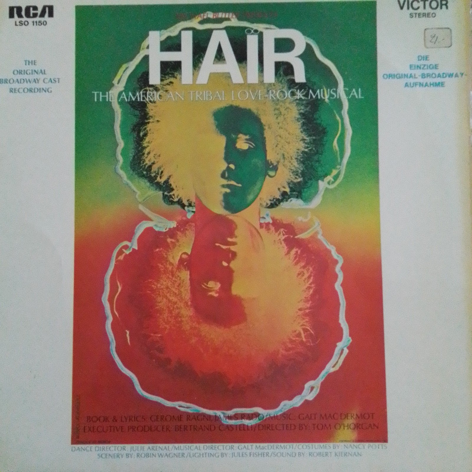 LP: Hair - The American Tribal Love-Rock Musical., Cd's en Dvd's, Vinyl | Filmmuziek en Soundtracks, Inclusief binnenhoes, Ophalen of Verzenden