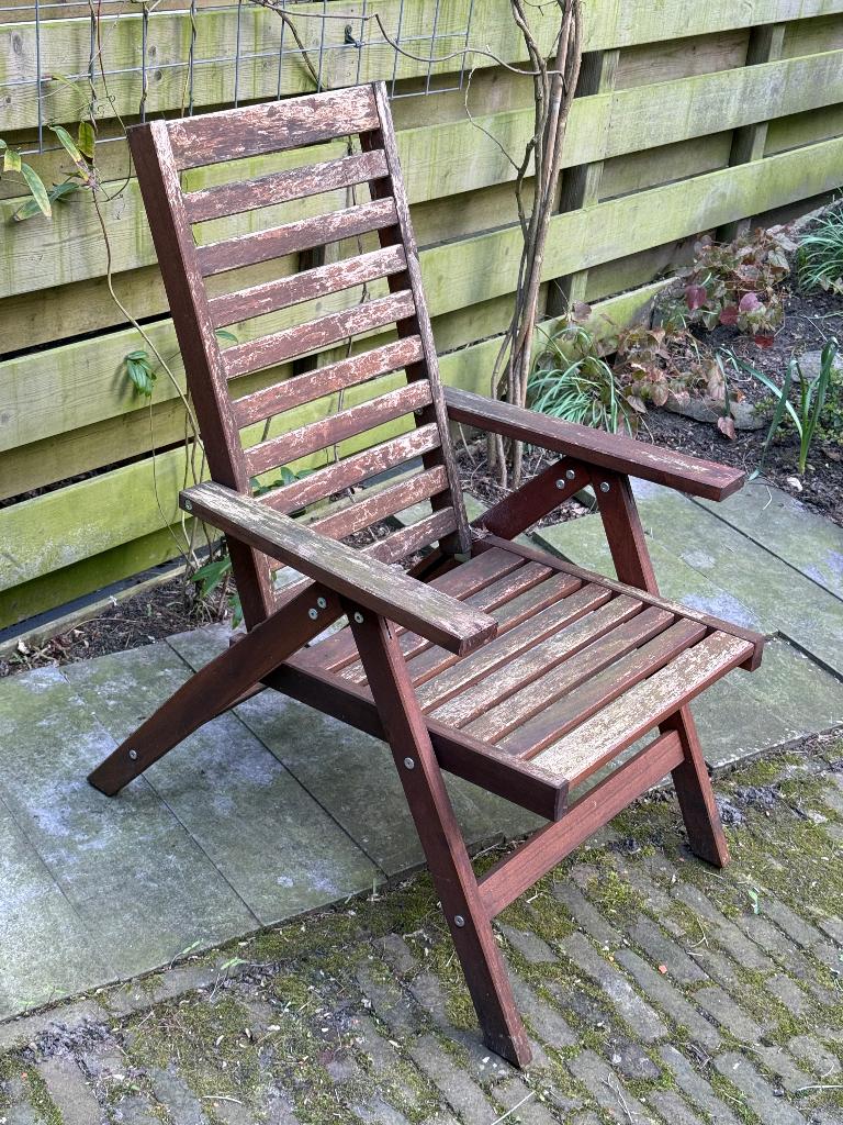 IKEA houten tuinstoel inklapbaar Applaro, Ophalen, Gebruikt, Hout, Verstelbaar