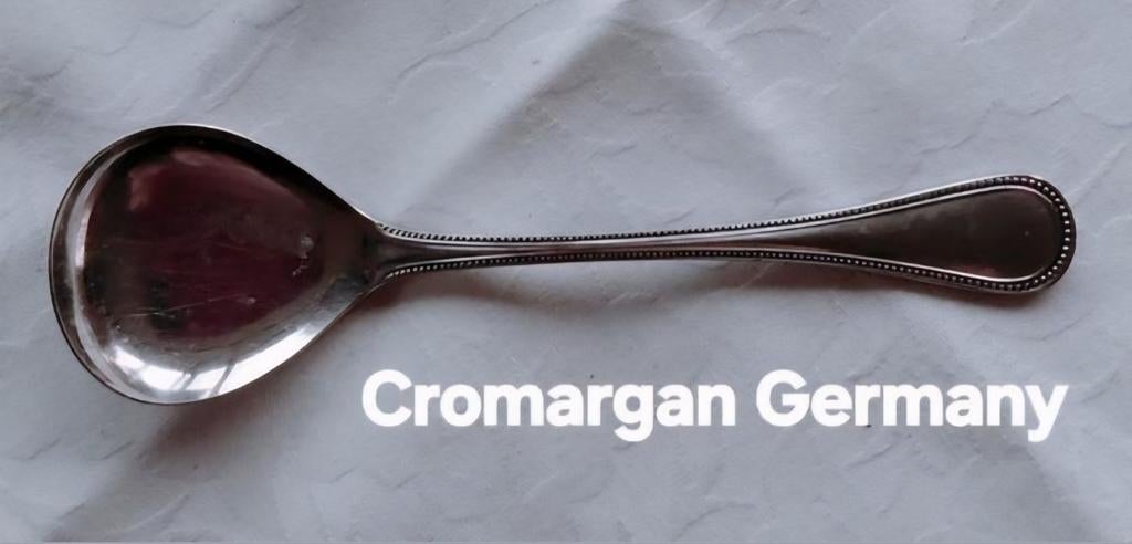 Cromargan Germany suiker lepeltje schepje parelrand, Ophalen of Verzenden