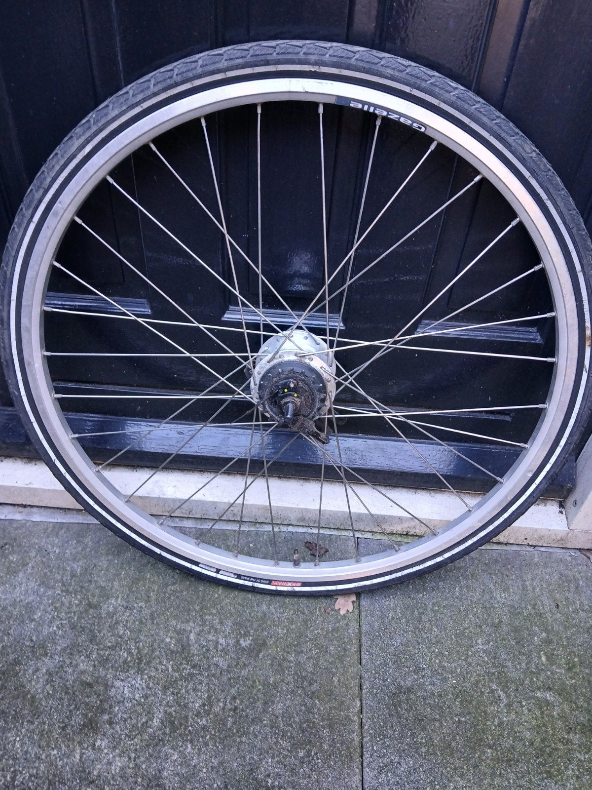 Gazelle Achterwiel 28 inch met Shimano Nexus 7 naaf, Gebruikt, Aluminium, Ophalen, Wiel