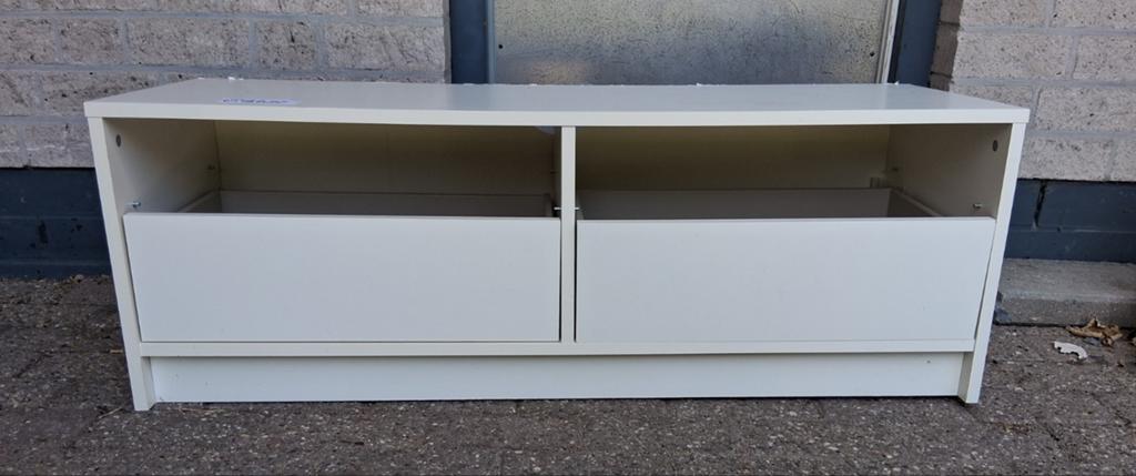 Witte tv meubel, Ophalen, Kunststof, Gebruikt, Minder dan 100 cm