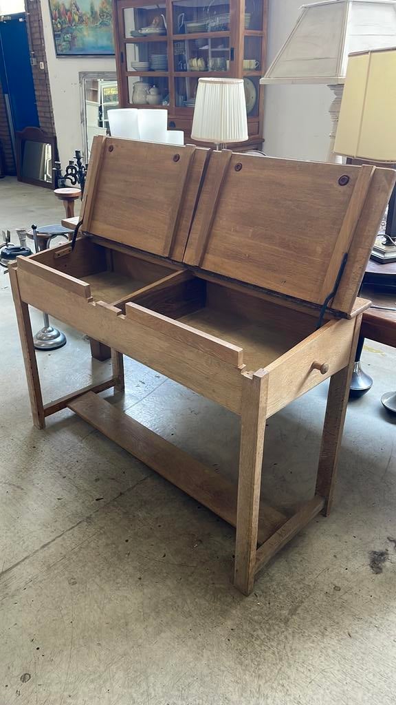 Schoolbankje antiek, Antiek en Kunst, Antiek | Meubels | Stoelen en Banken, Ophalen of Verzenden
