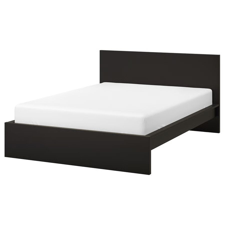 IKEA Malm bedframe 160x200 cm, zwartbruin, Ophalen, Lattenbodem, 160 tot 180 cm, 100 cm of meer