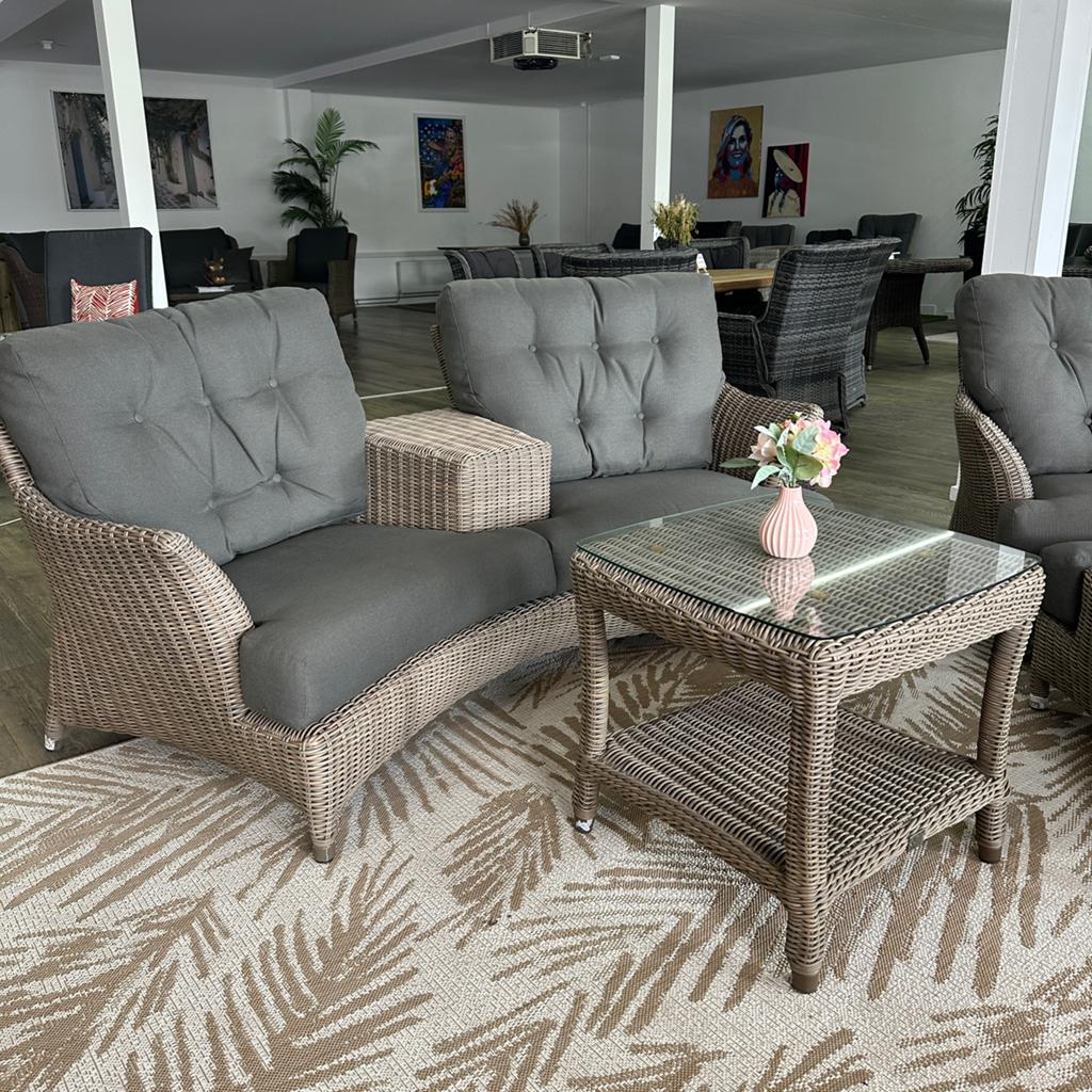 4 Seasons Outdoor (4SO) love seat – wicker – Goede staat!!, 2 zitplaatsen, Zenq, Verzenden, .