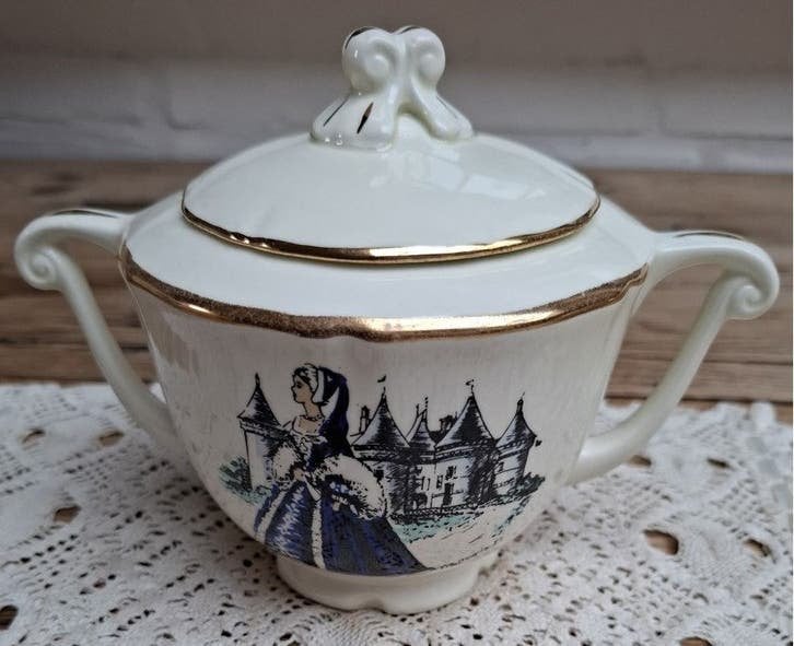 Frans Art Deco suikerpot, opera parijs, kasteel, mode, dames, Antiek en Kunst, Ophalen of Verzenden