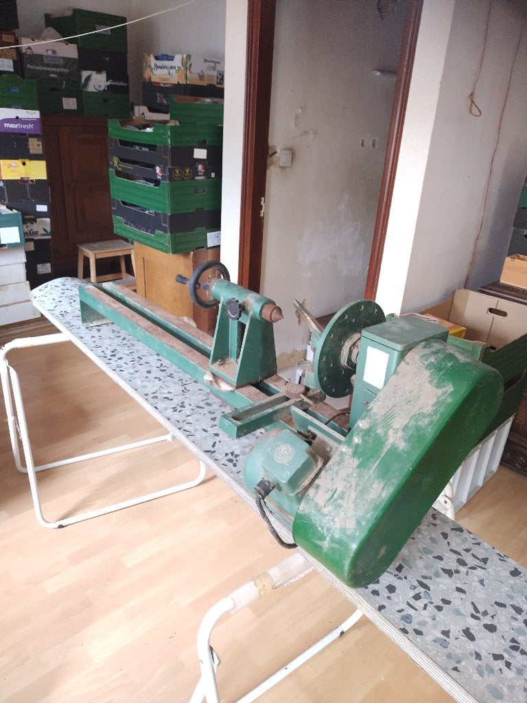 Feddema houtdraaibank 220v ca 100cm, Ophalen, Gebruikt, Houtdraaibank, 500 tot 1000 mm