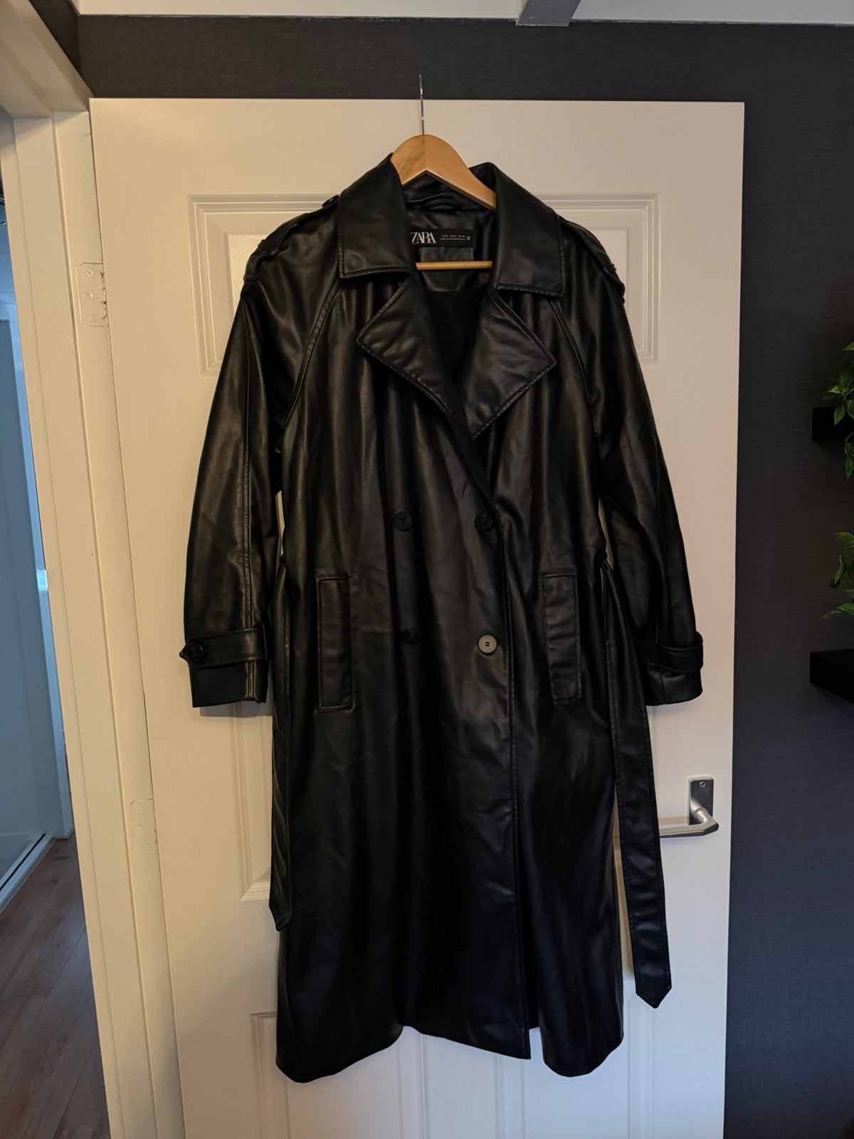 Zara leren jas - maat S, Ophalen of Verzenden, Zo goed als nieuw, Maat 38/40 (M), Zwart
