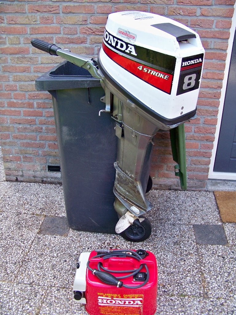 Honda 8pk BF8A langstaart 4-takt met Honda tank 35kg, Ophalen, Gebruikt, 5 tot 10 pk, Viertaktmotor