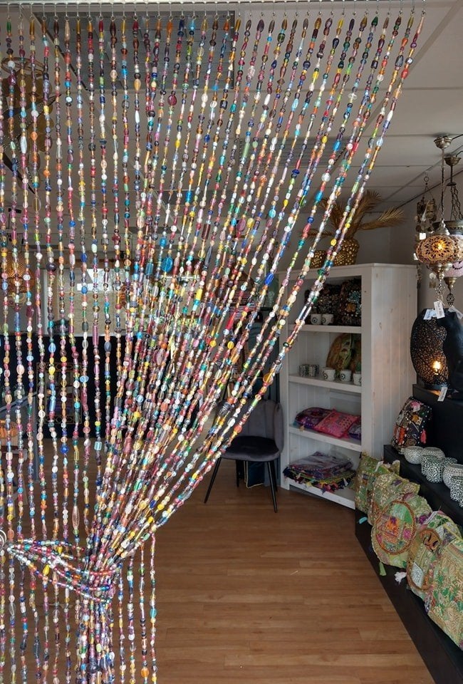 Glaskralengordijn 90x200 cm | Zomeractie € 139,95, Ophalen of Verzenden, Nieuw, Paars, Overige materialen