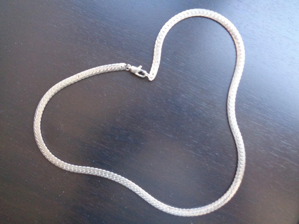 ketting met platte schakels SCHAKELKETTING, Ophalen, Zilver, Overige materialen