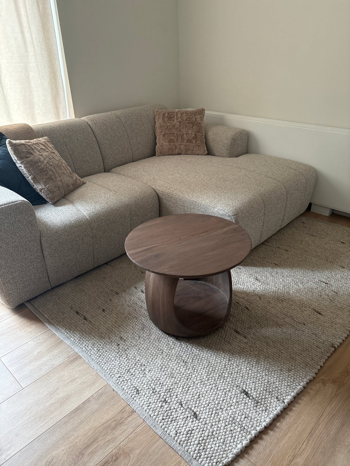 Nieuwe Japandi Salontafel - Rond Hout, Huis en Inrichting, Ophalen, Japandi, Rond, Nieuw