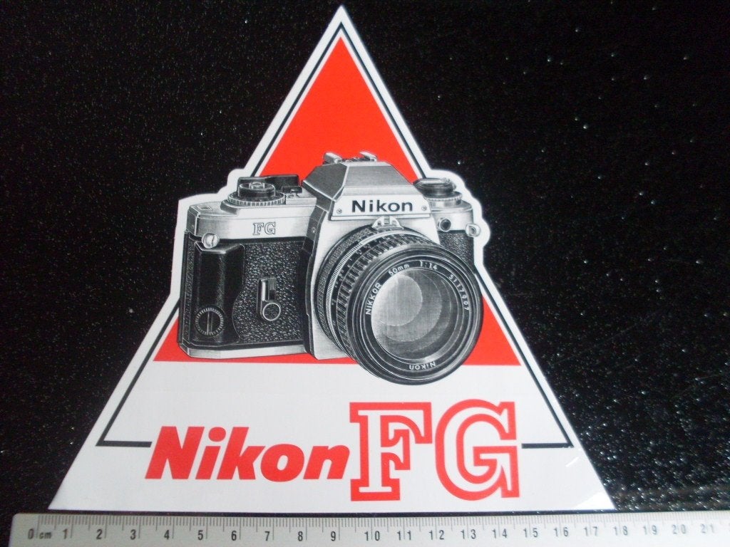 sticker Nikon FG logo fototoestel fotocamera camera vintage, Verzenden, Zo goed als nieuw, Merk