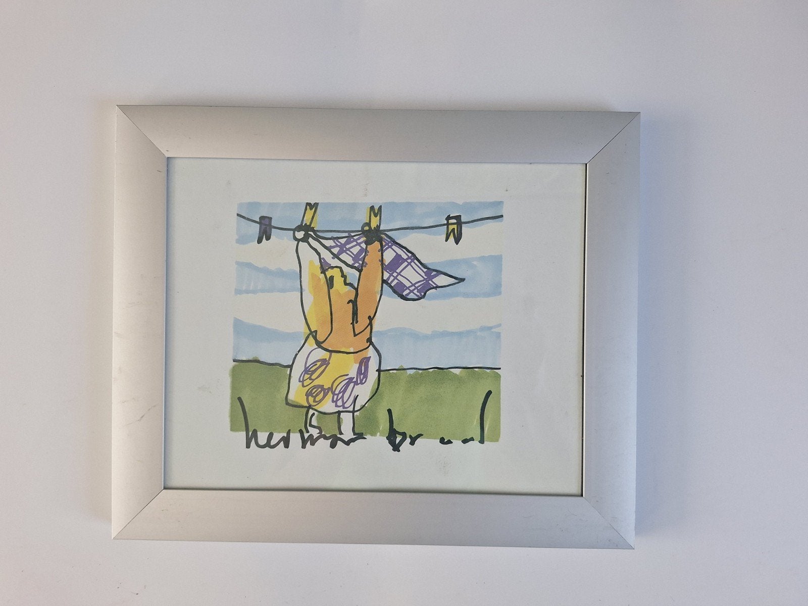 Ingelijste prent herman brood, Ophalen of Verzenden