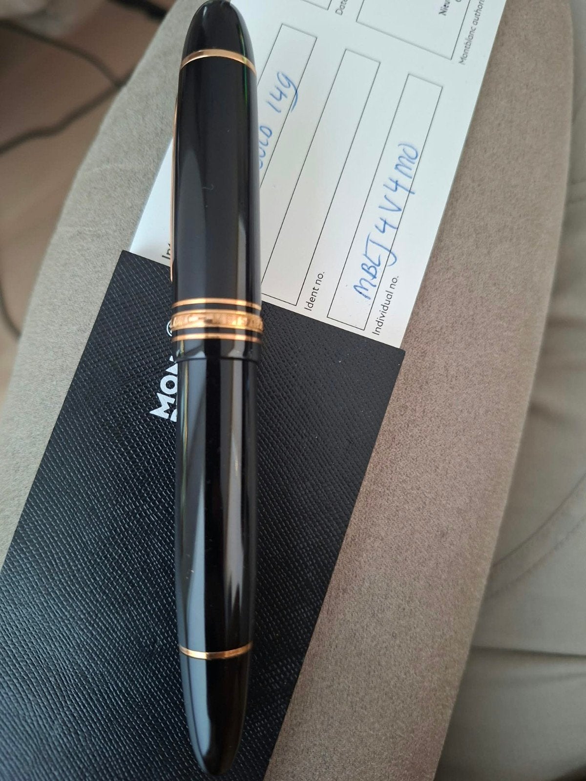 De Montblanc Meisterstück 149 Gold plated vulpen certificaat, Ophalen, Zo goed als nieuw, Vulpen, Mont Blanc