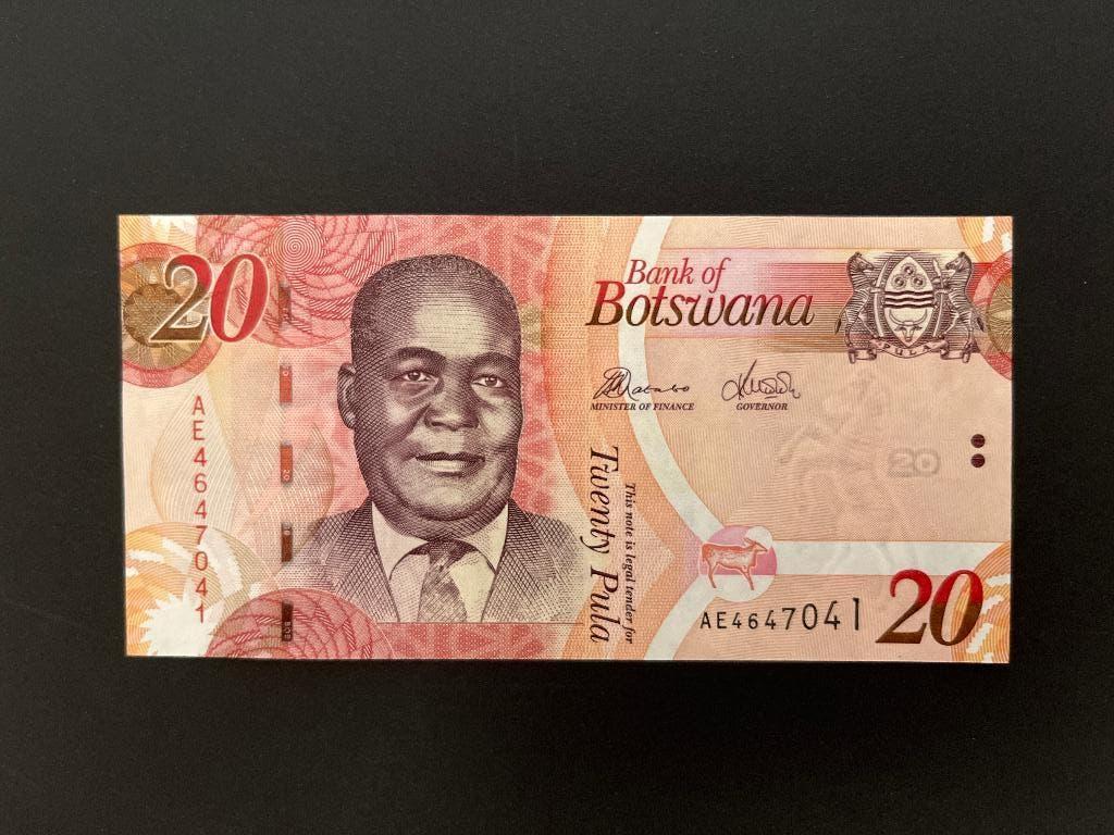 Botswana 20 pula UNC, Verzenden, Overige landen