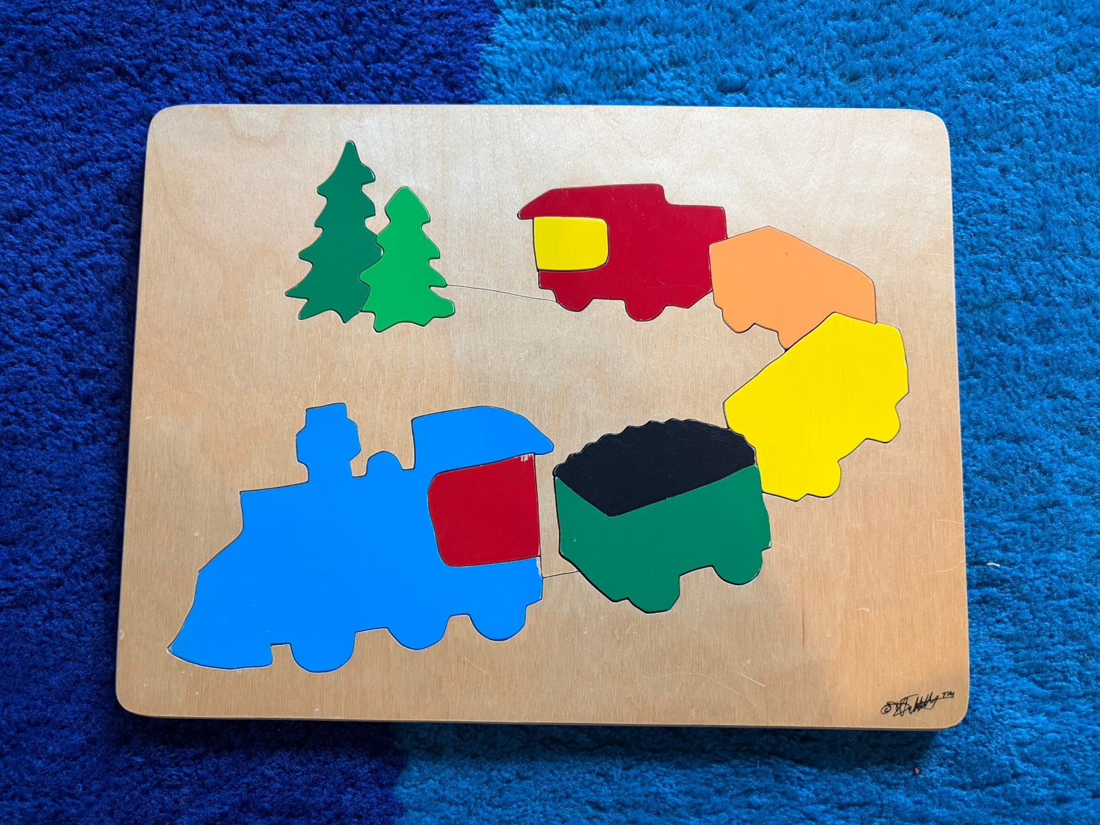 Houten trein puzzel, Gebruikt, 10 tot 50 stukjes, Ophalen of Verzenden, Van hout