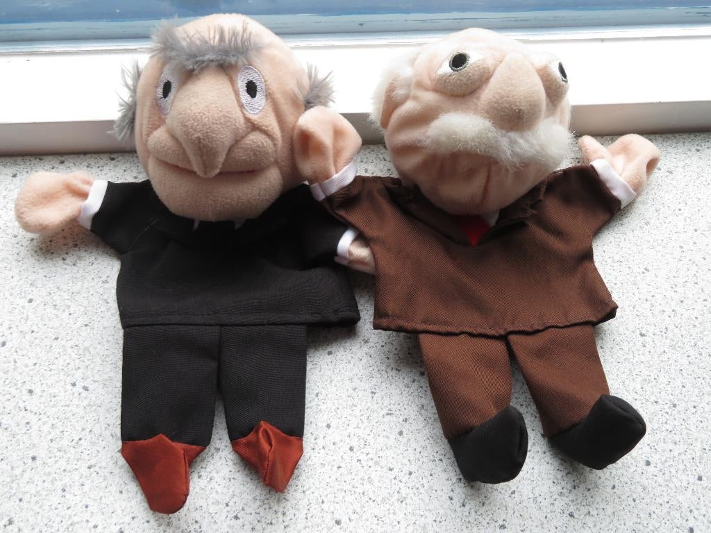 Handpop Waldorf & Statler The Muppets poppenkastpop AH, Albert Heijn, Overige typen, Ophalen of Verzenden, Zo goed als nieuw