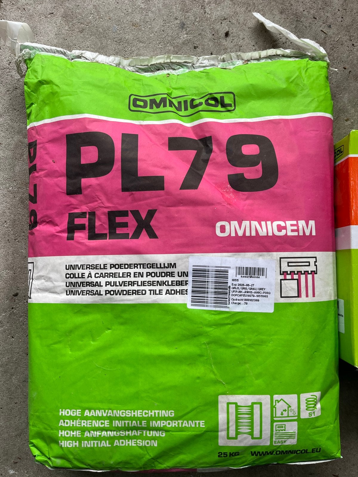 Omnicol PL79 Flex tegellijm en Omnifill 142 voegmortel, Doe-het-zelf en Verbouw, Tegels, Ophalen, Overige materialen, Overige typen
