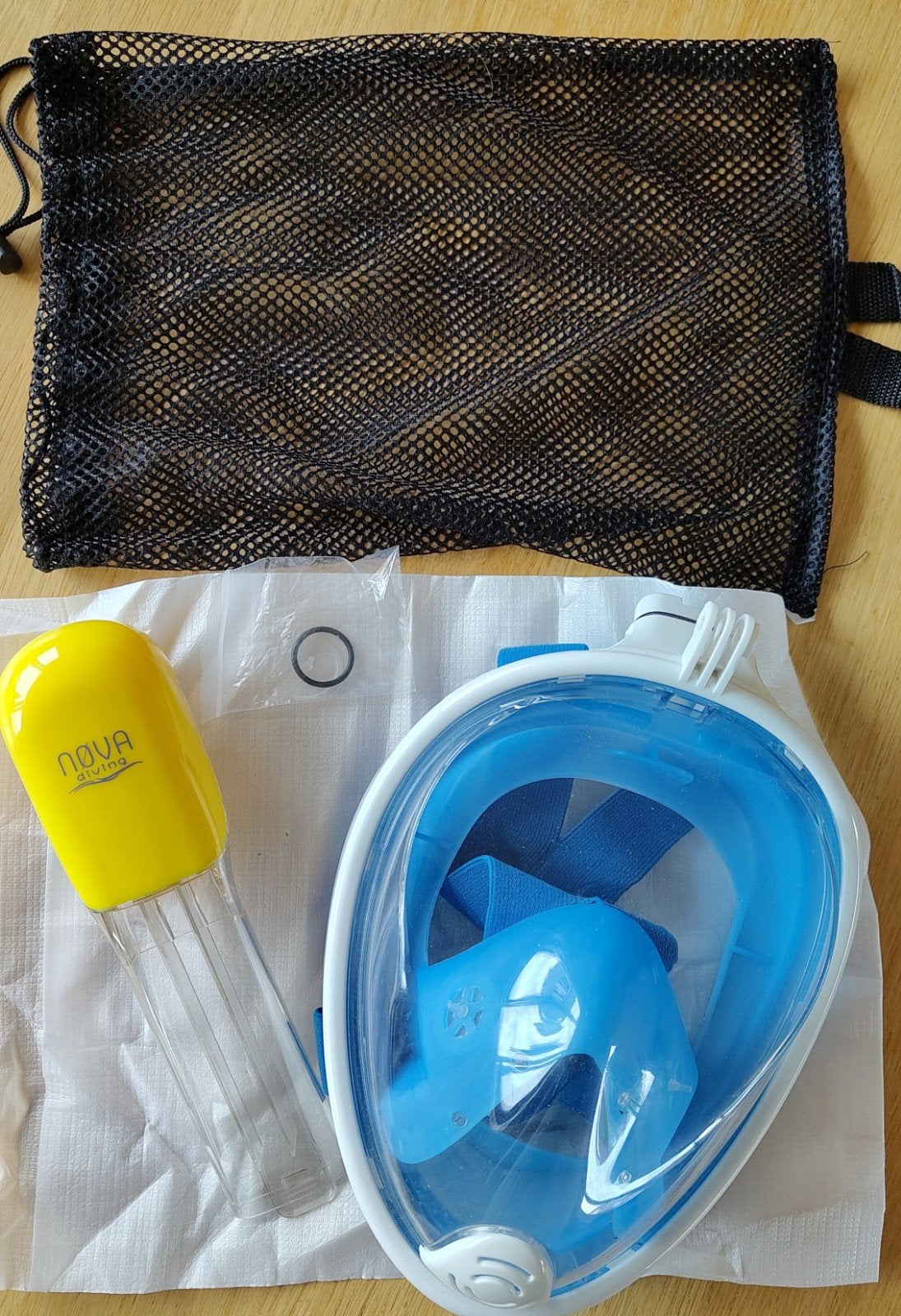 NOVA Diving Volgelaats Duikmasker met Snorkel, Ophalen of Verzenden, Zo goed als nieuw, Snorkelmasker