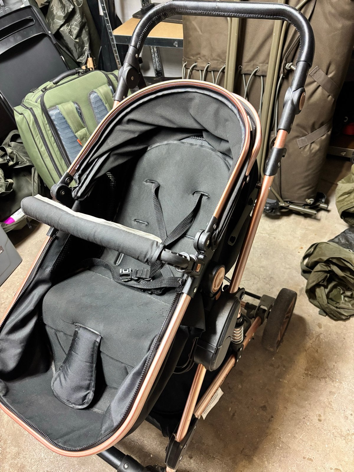Stijlvolle kinderwagen met roségouden frame +maxi-cosi, Ophalen of Verzenden, Gebruikt, Kinderwagen, Overige merken