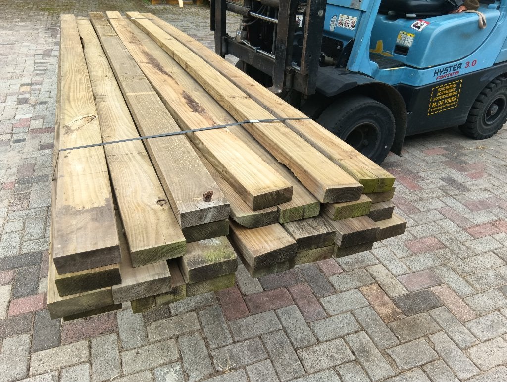 RESTPARTIJ GEIMPREGNEERDE BALKEN, Tuin en Terras, Ophalen, Gebruikt, 250 cm of meer, Balken